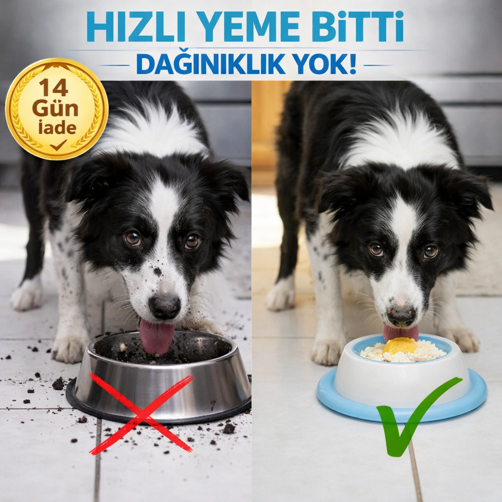 Patikap™ Yavaş Yeme Mama Kabı — Hızlı Yemeyi Durdur, Dağınıklığı Önle